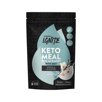 Ignite Keto Meal Replacement Vanilla Bean 450g front