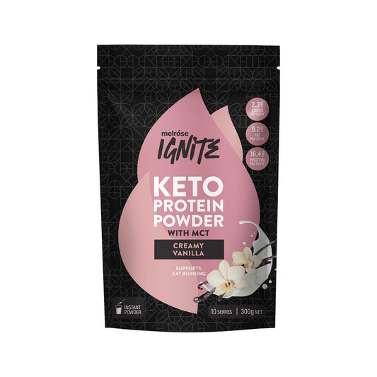 Ignite Keto Protein Powder Creamy Vanilla 300g front