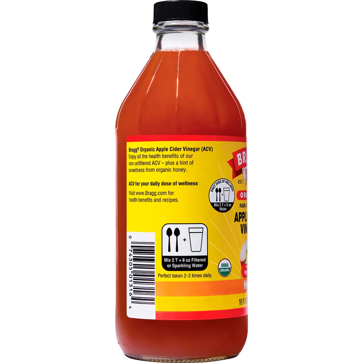 Organic Apple Cider Vinegar & Honey Unfiltered with The Mother 473ml