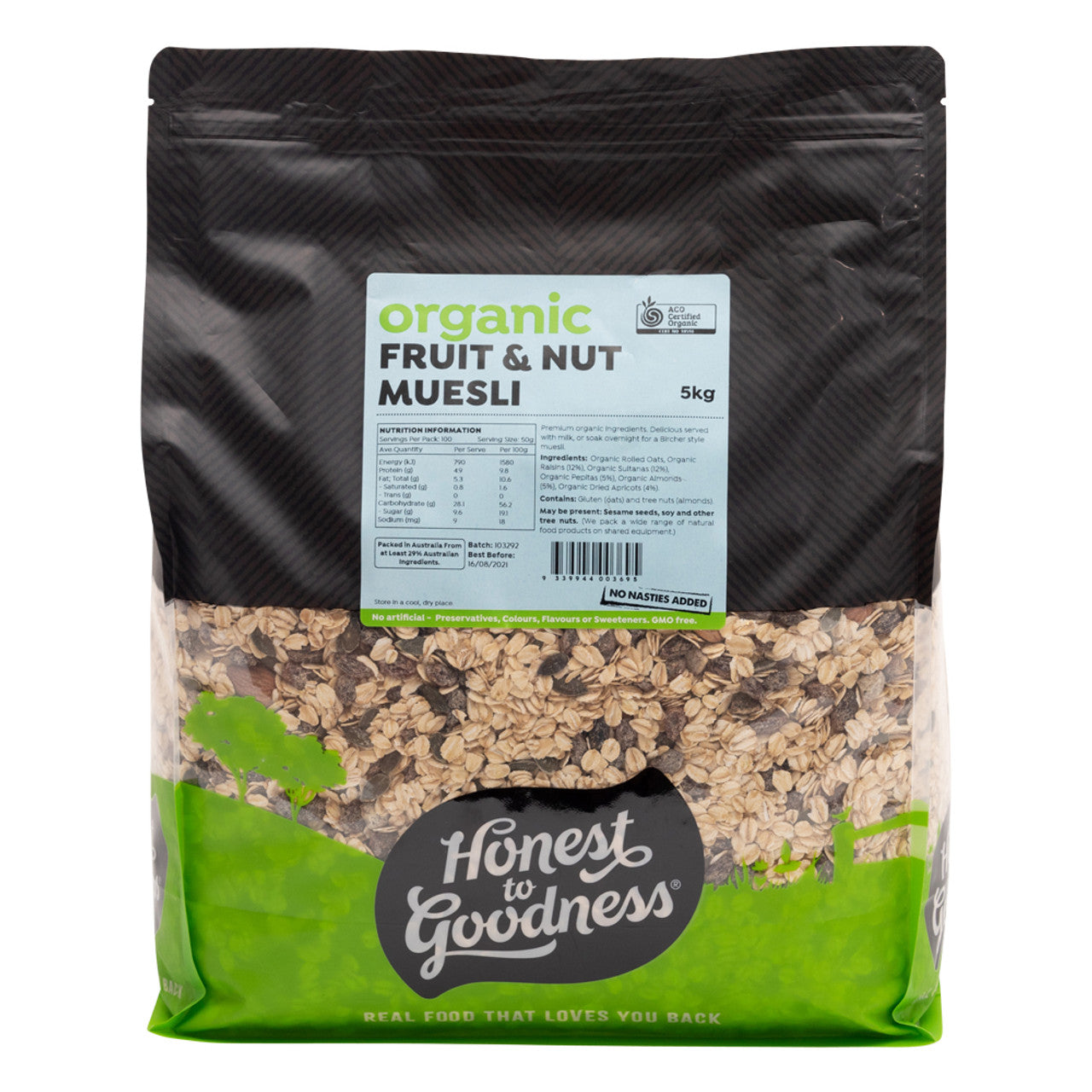 Organic Fruit & Nut Muesli 5KG front