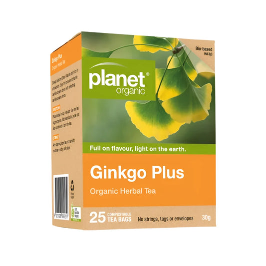 Planet Organic Organic Herbal Tea Ginkgo Plus x 25 Tea Bags