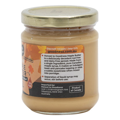 Organic Maple Butter 250g side