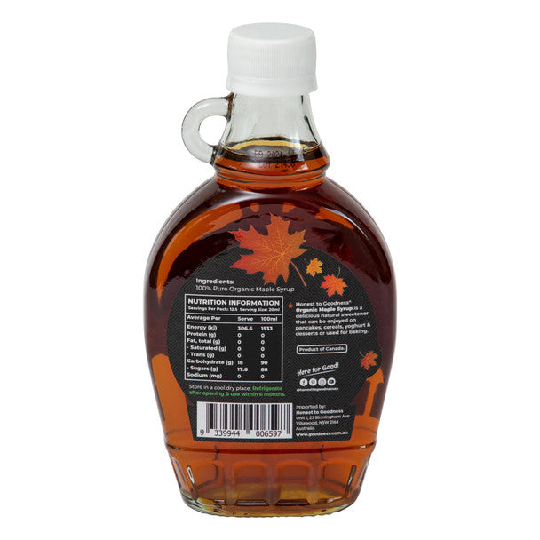 Organic Maple Syrup 250ml back