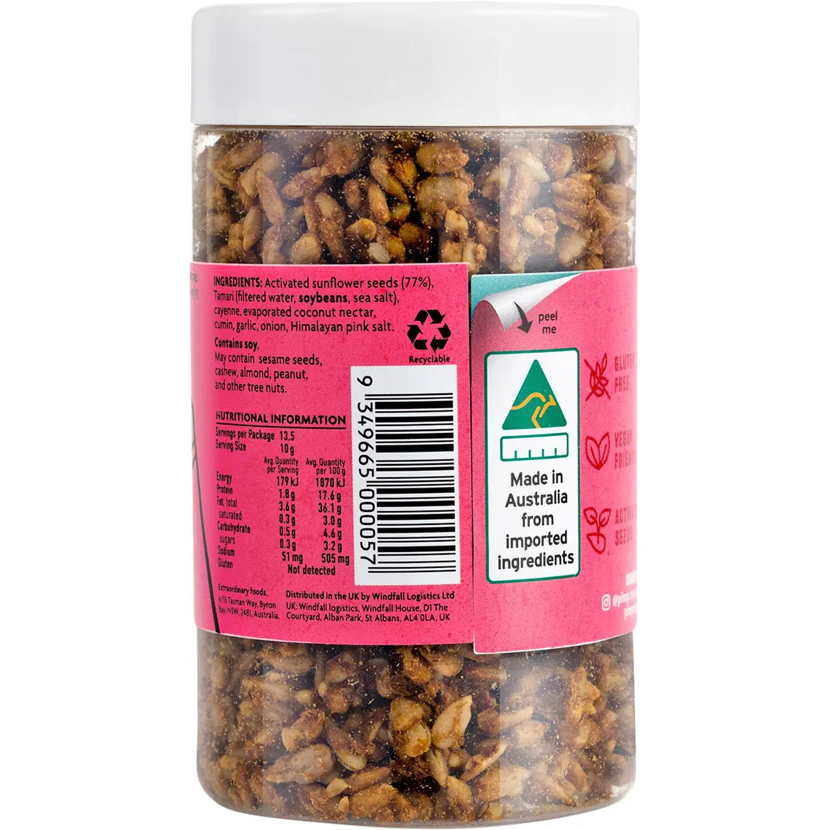 Spiced Activated Sunflower Seeds 135g