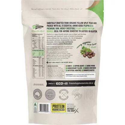 Organic Raw Pea Protein Powder Chocolate 1kg