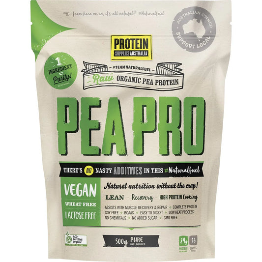 PeaPro Raw Pea Protein Pure 500g front