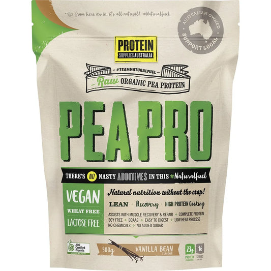 PeaPro Raw Pea Protein Vanilla Bean 500g front