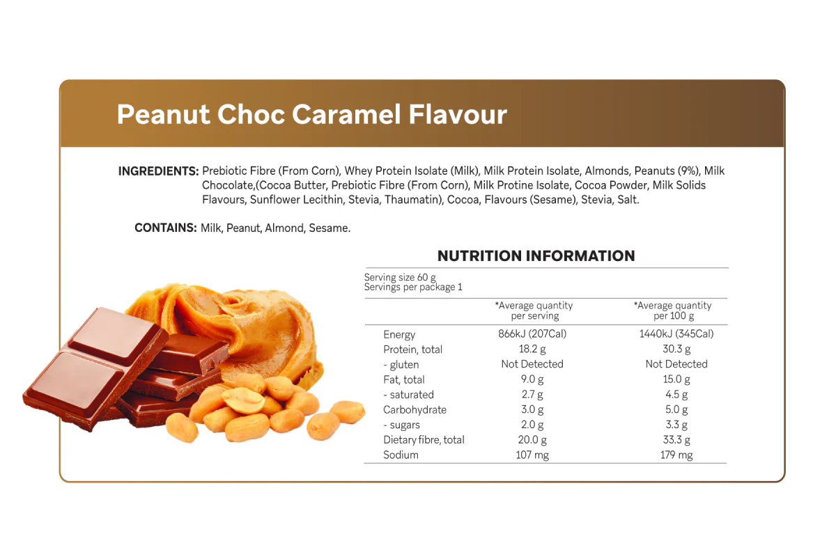 Peanut Choc Caramel Smart Protein Bar 60g