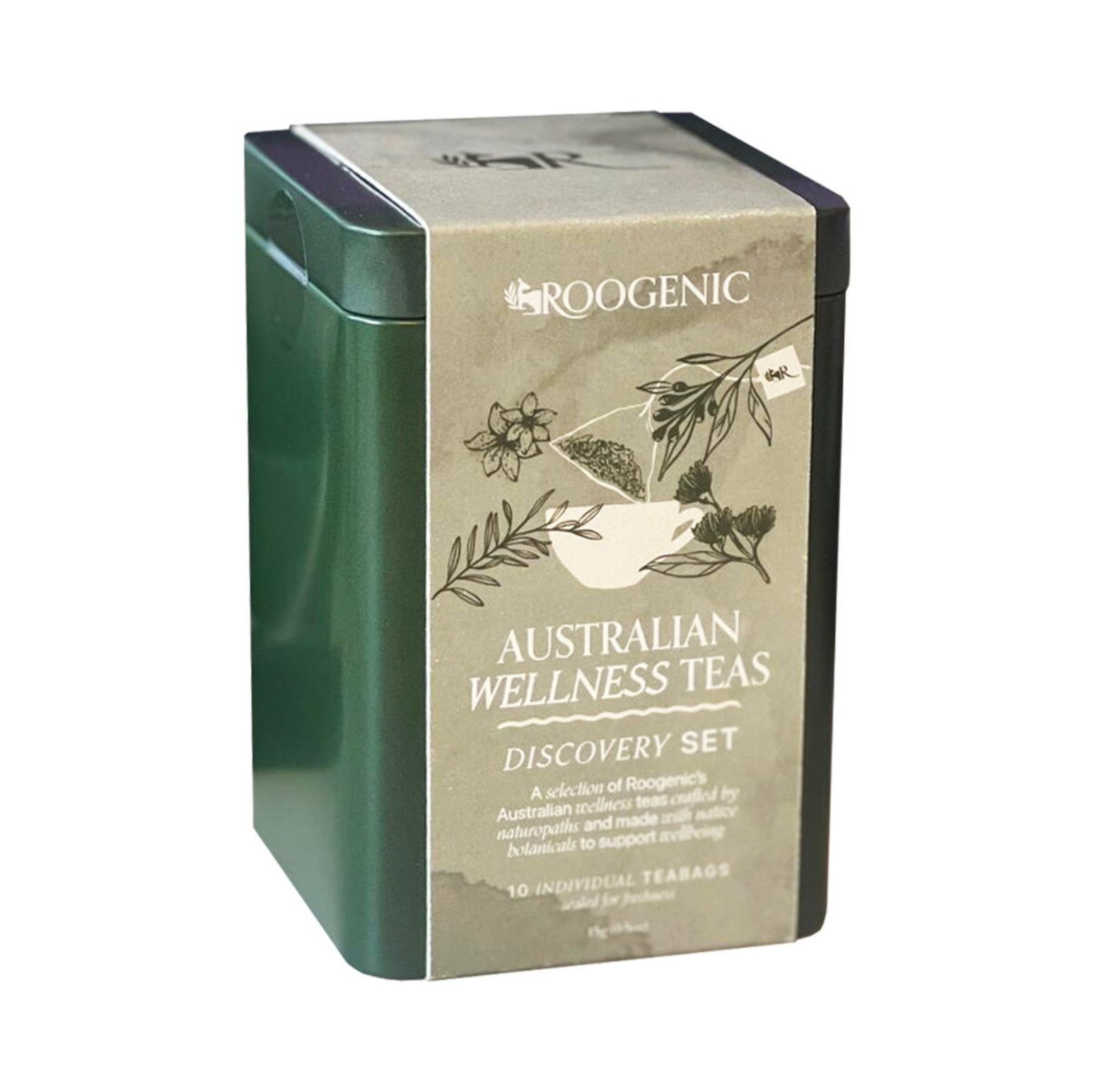 Roogenic Australia Australian Wellness Teas Discovery Set Tin x 10 Assorted Tea Bags