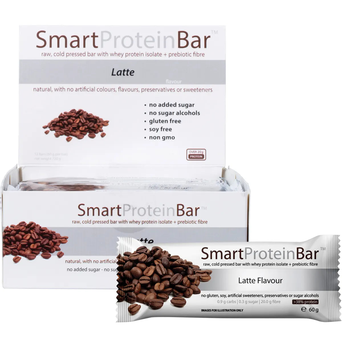 Smart Protein Bar Latte Flavour Protein Bar 12x60g box