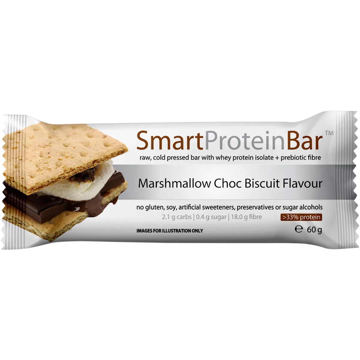 Smart protein bar Marshmallow Choc Biscuit Flavour Protein Bar 60g