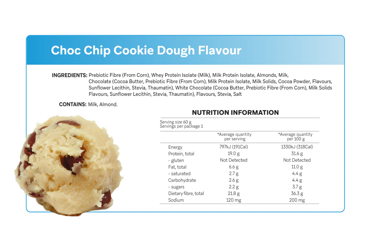 Choc Chip Cookie Dough Flavour Protein Bar 60g