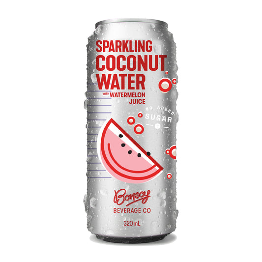 bonsoy Organic Sparkling Coconut Water Watermelon 320ml