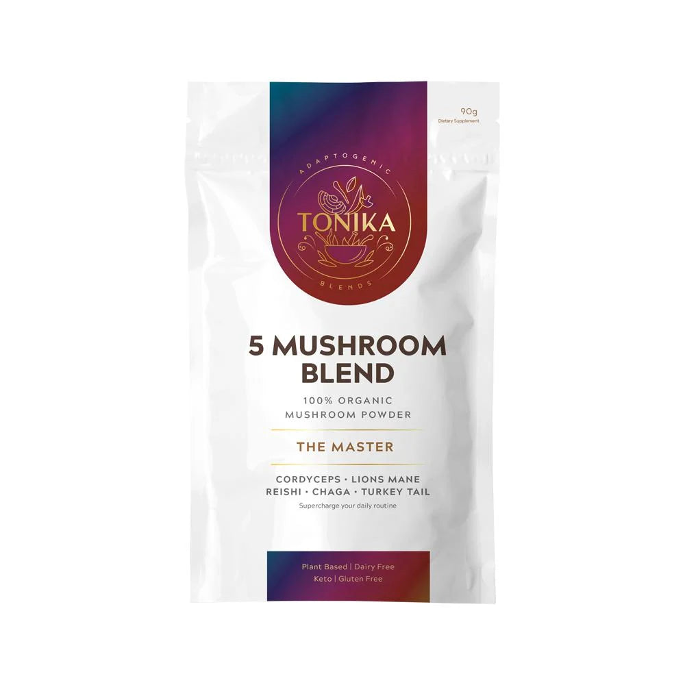 TONIKA ORGANIC MUSHROOM POWDER 5 MUSHROOM BLEND 90G