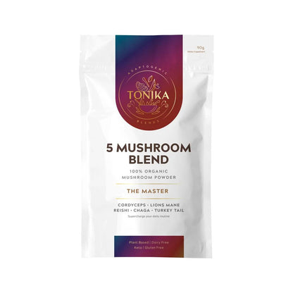 TONIKA ORGANIC MUSHROOM POWDER 5 MUSHROOM BLEND 90G