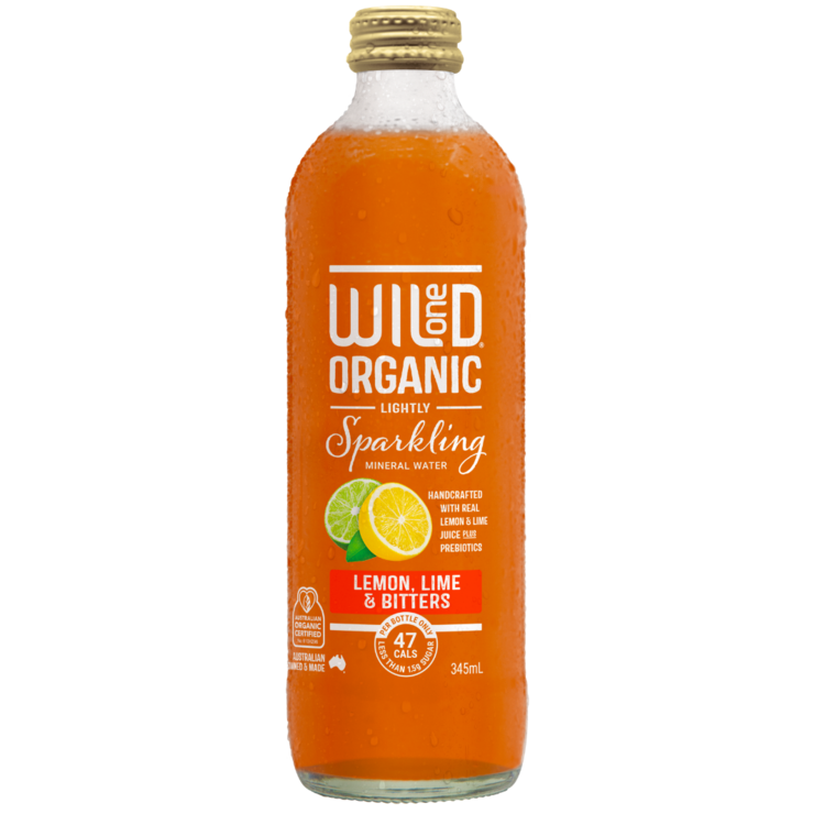 wild one Organic Sparkling Water Lemon, Lime & Bitters 345ml