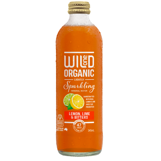 wild one Organic Sparkling Water Lemon, Lime & Bitters 345ml